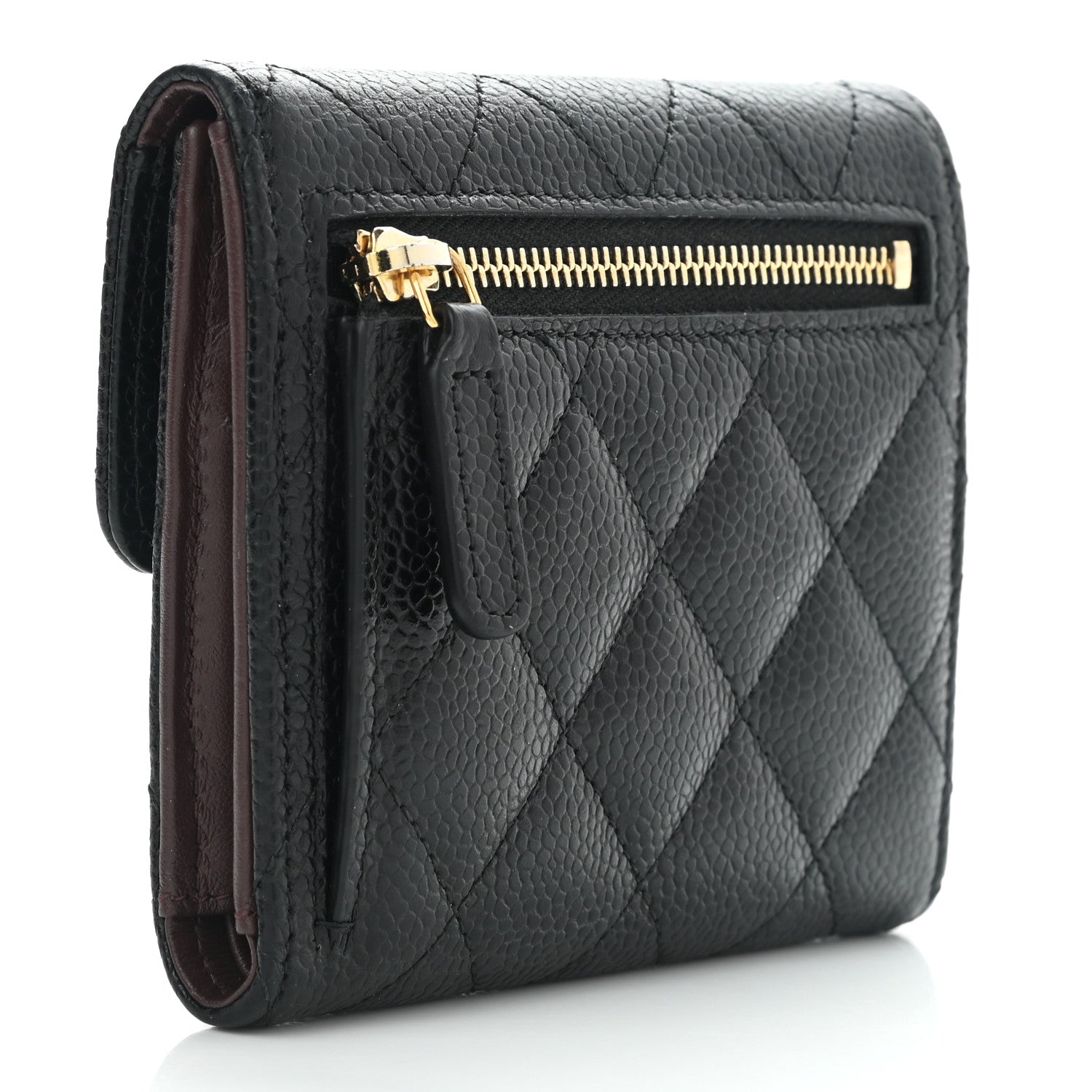 Chanel Caviar Quilted Compact Flap Wallet Black 5 of 18