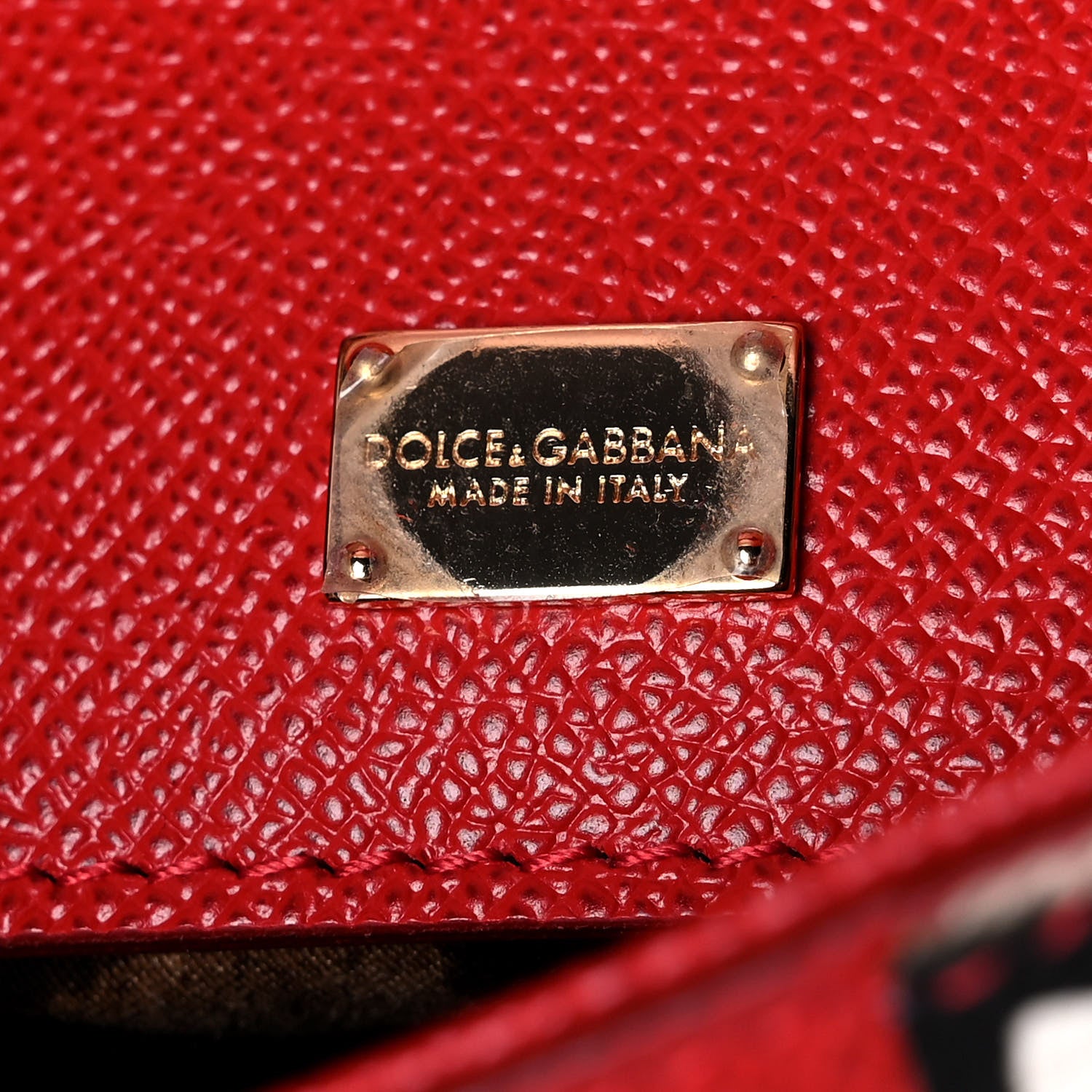 Dolce & Gabbana Dauphine Studded Medium DG Family Patch Miss Sicily Satchel Red 6 of 18