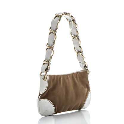 Chanel Canvas CC Shoulder Bag Brown White 3 of 12