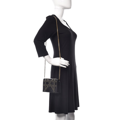 Christian Dior Patent Studded Diorama Wallet on Chain Pouch Black 2 of 10
