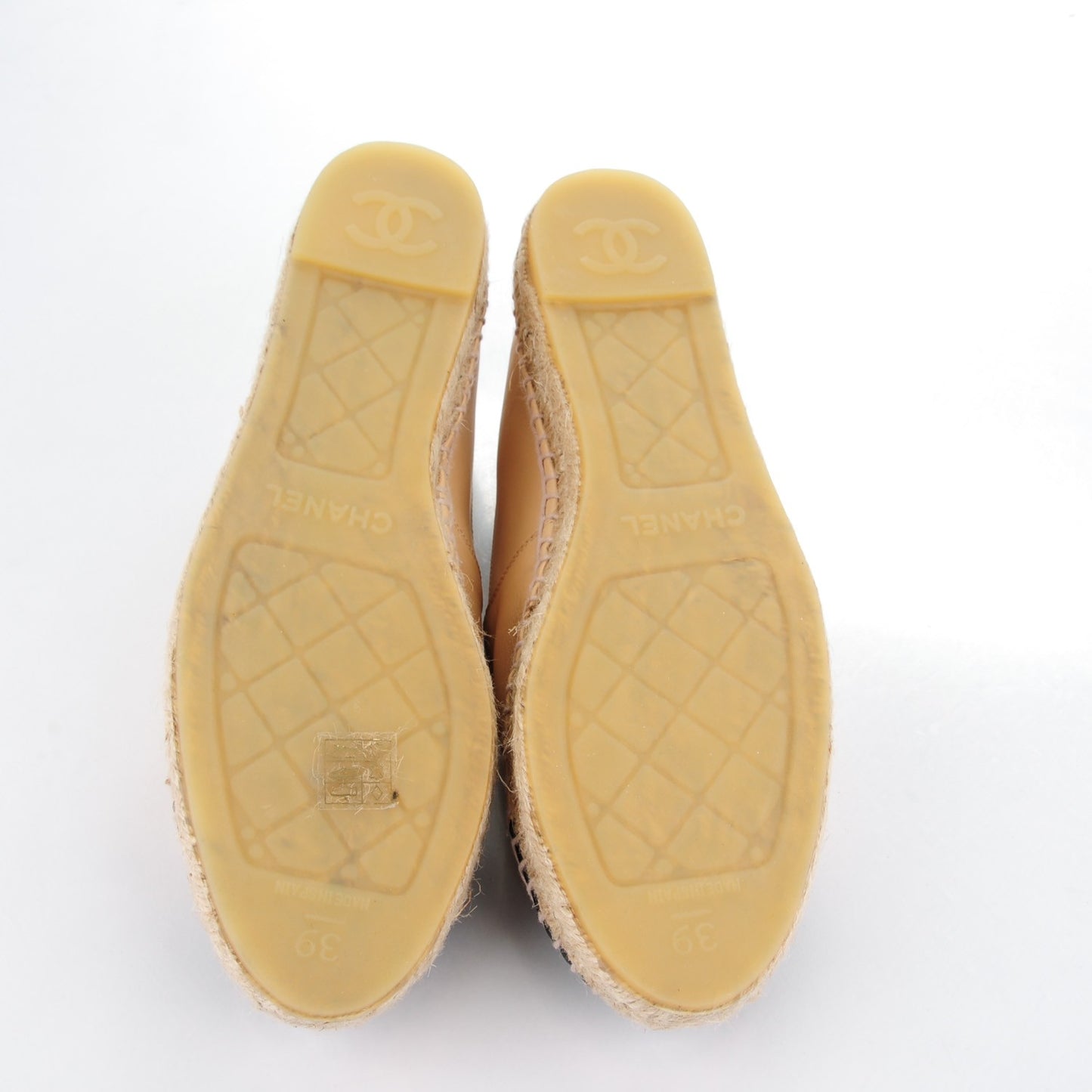 Lambskin CC Espadrilles 39 Beige Black