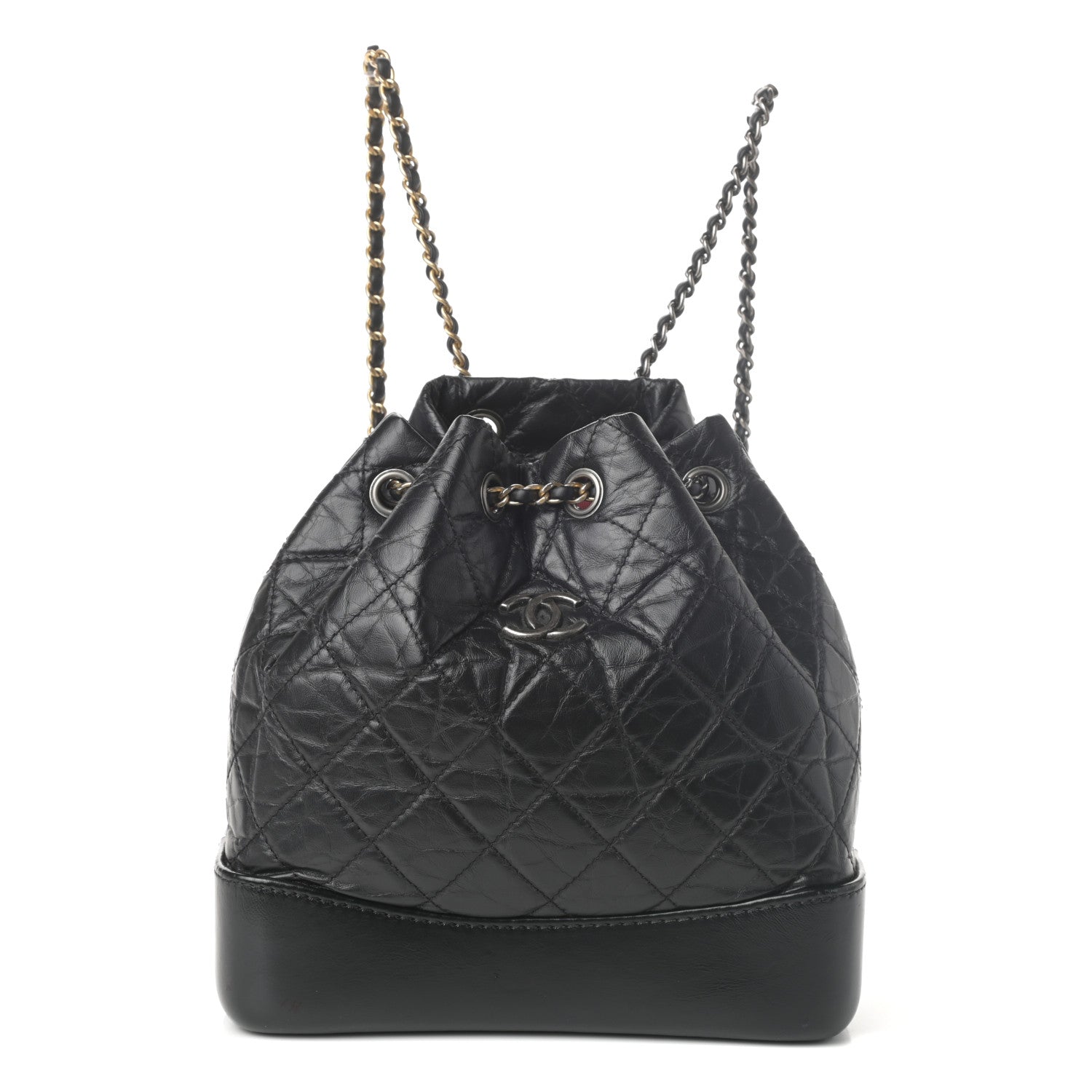 Chanel Aged Calfskin Quilted Small Gabrielle Backpack Black 1 of 11