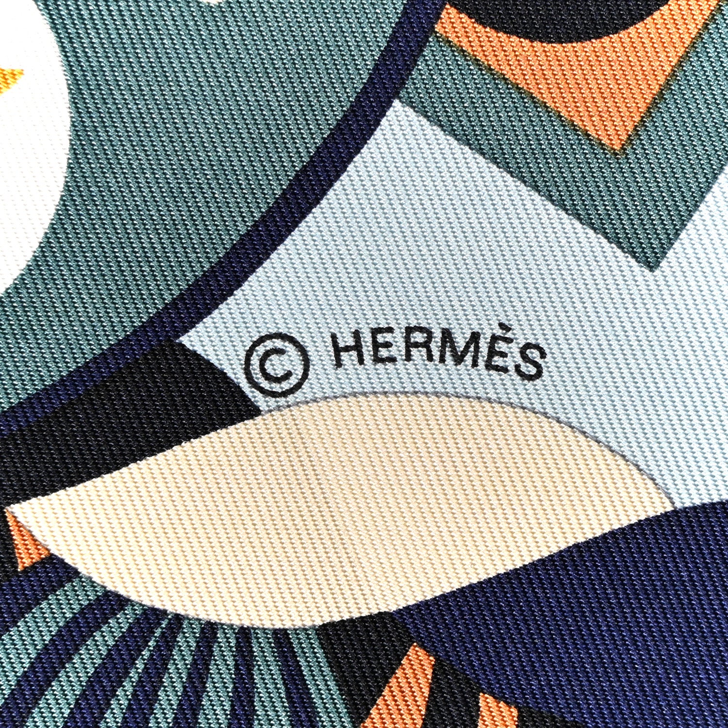 Hermes Silk Haute Parure Scarf 90 Bleu Jean Beige Dore Ciel 3 of 4