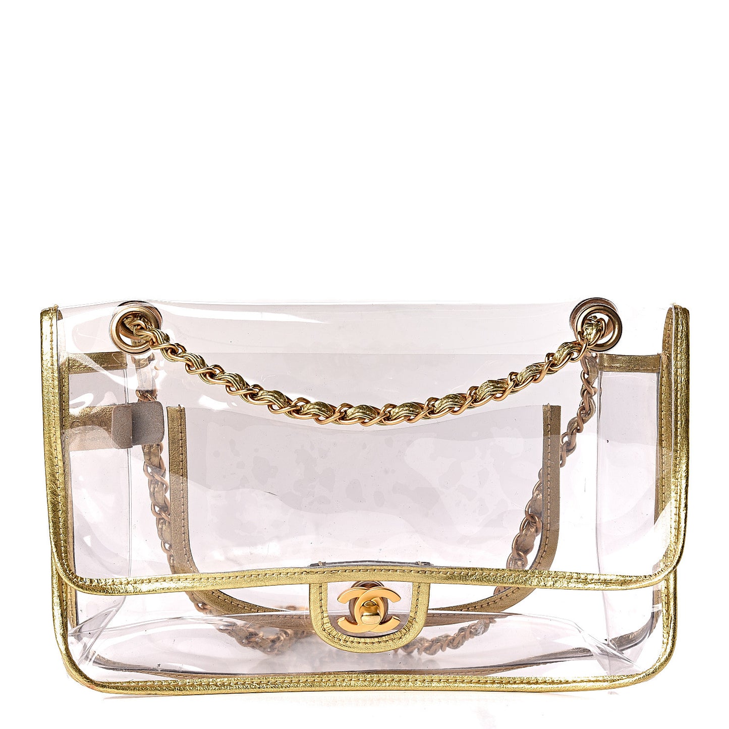 Lambskin Vinyl Large Naked Flap Gold
