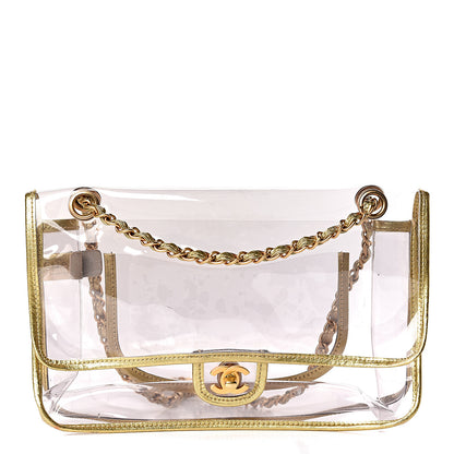 Chanel Lambskin Vinyl Large Naked Flap Gold 1 of 11