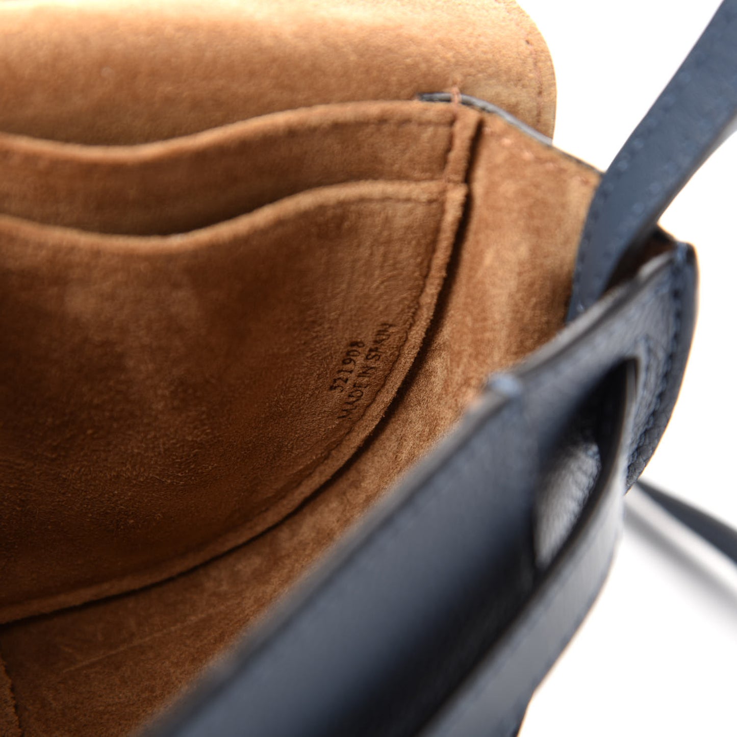 Grained Calfskin Mini Gate Crossbody Bag Steel Blue