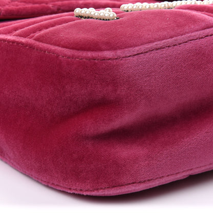 Gucci Velvet Matelasse Blind for Love Embroidered Medium GG Marmont Shoulder Bag Light Raspberry Rose Multicolor 10 of 11