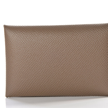 Hermes Epsom Calvi Card Case Etoupe 8 of 9