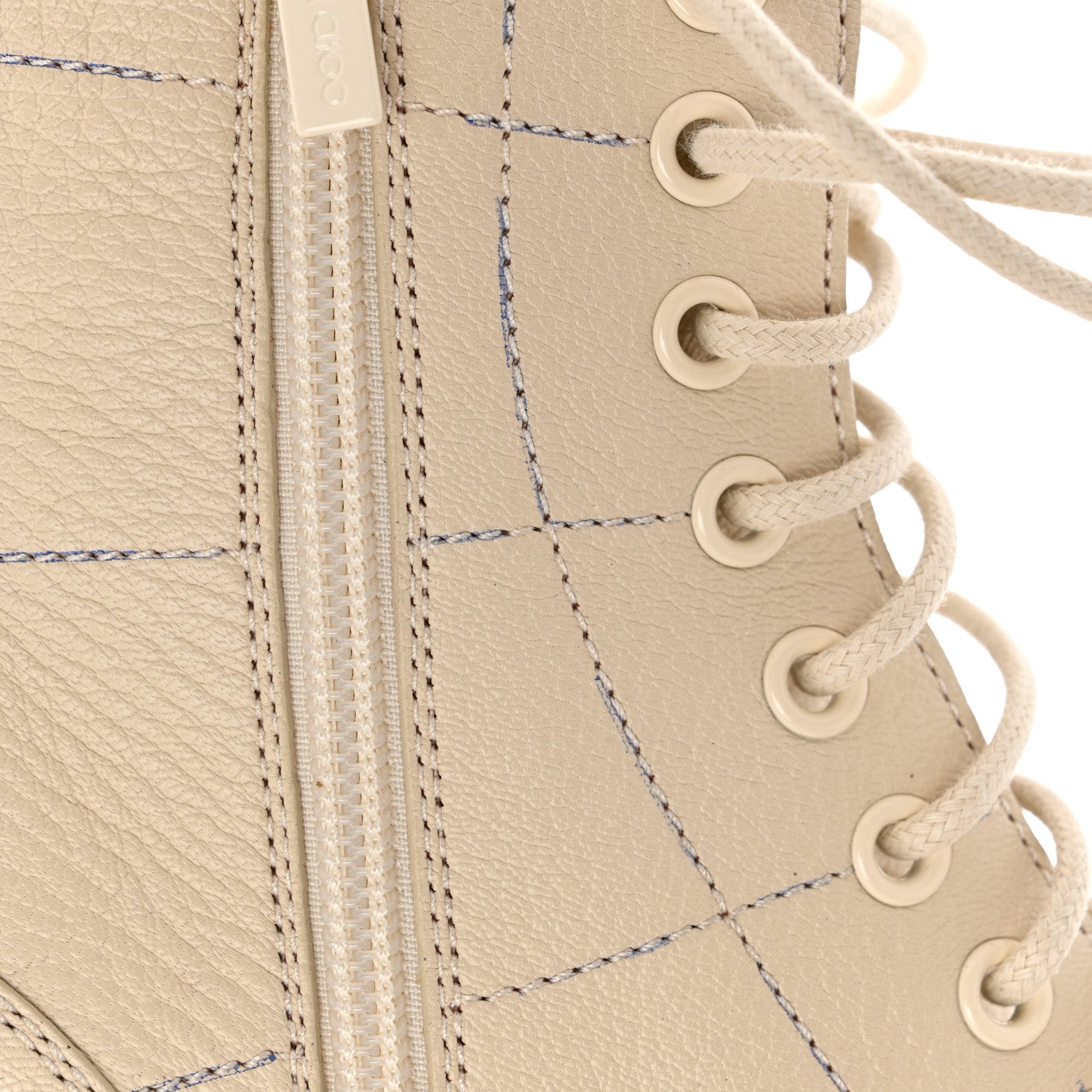 Jimmy Choo Grainy Calfskin Cruz Flat Ankle Booties 38.5 Cream 8 of 10