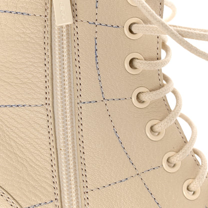 Jimmy Choo Grainy Calfskin Cruz Flat Ankle Booties 38.5 Cream 8 of 10