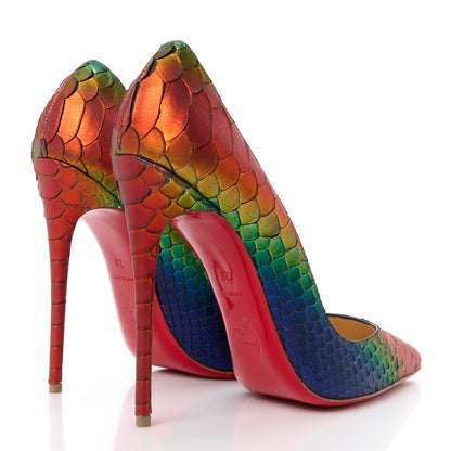 Christian Louboutin Metallic Snakekin So Kate 120 Pumps 38 Capucine 4 of 8