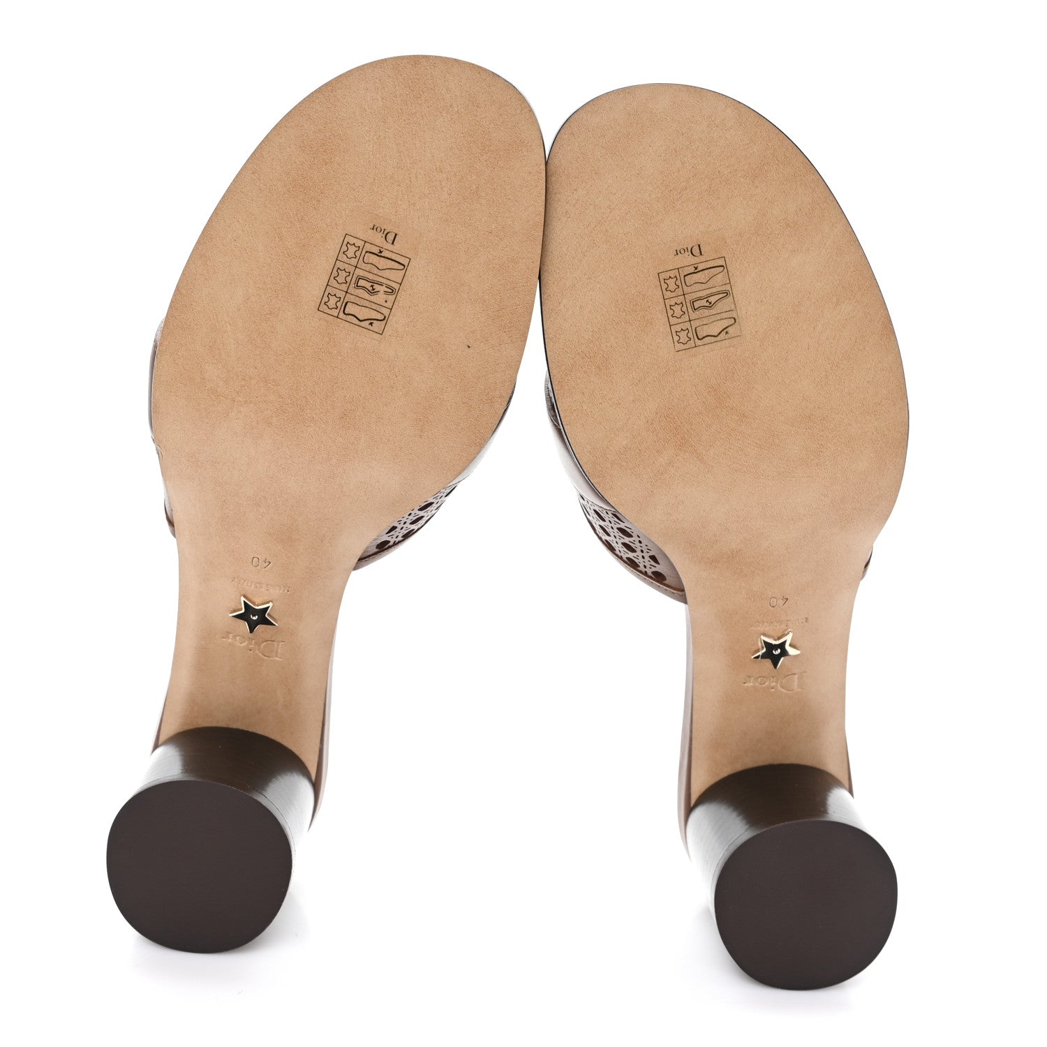 Christian Dior Calfskin Lambskin Micro Cannage D-Lane Pump Slide Sandals 40 Camel 6 of 10