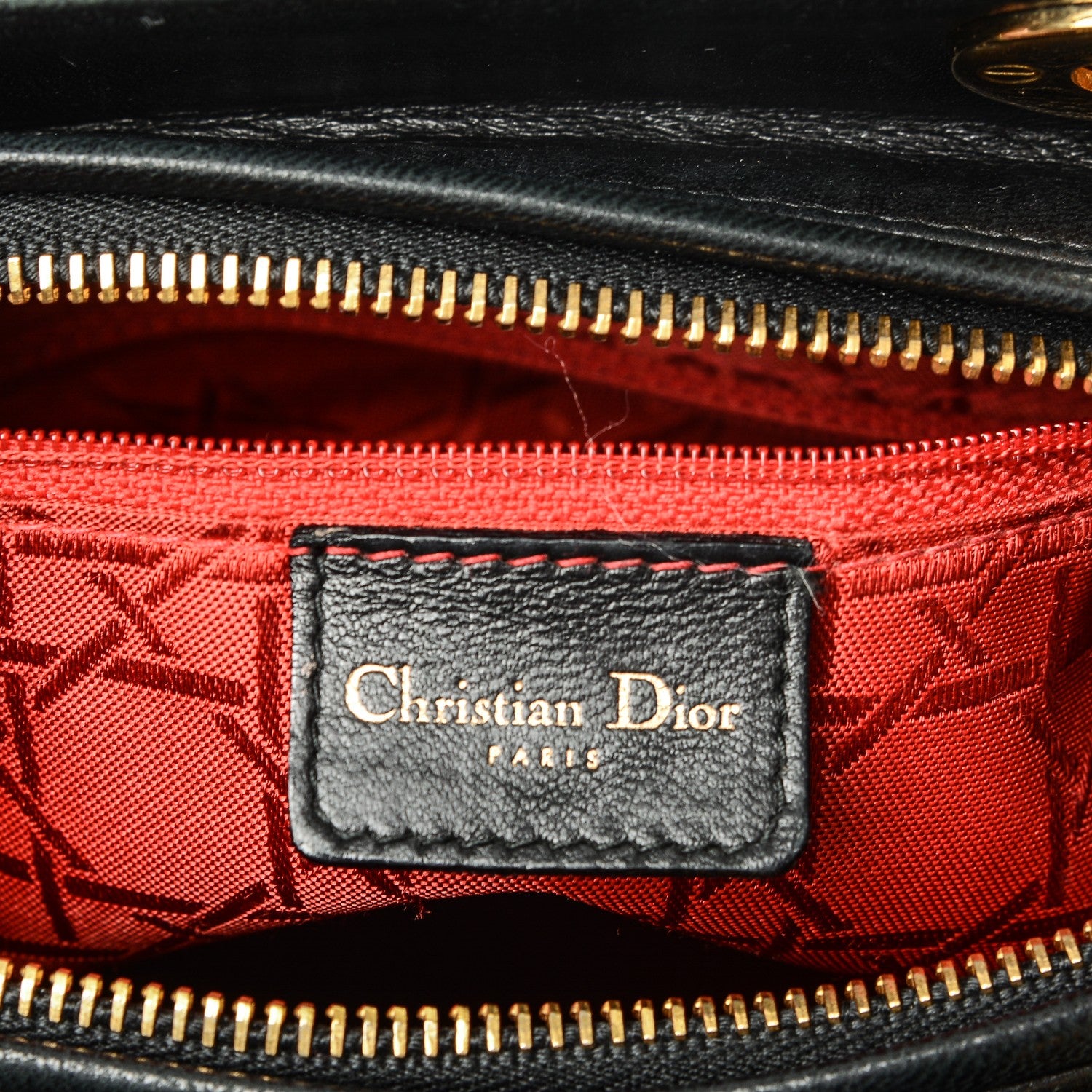 Christian Dior Vintage Lambskin Cannage Large Lady Dior Black 6 of 14