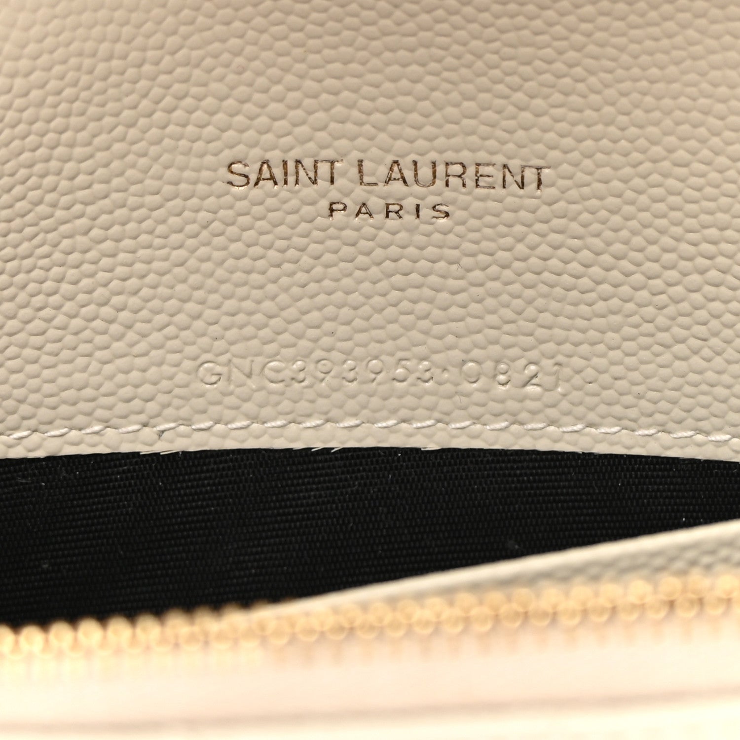 Saint Laurent Grain De Poudre Matelasse Chevron Monogram Envelope Chain Wallet Blanc Vintage 8 of 15