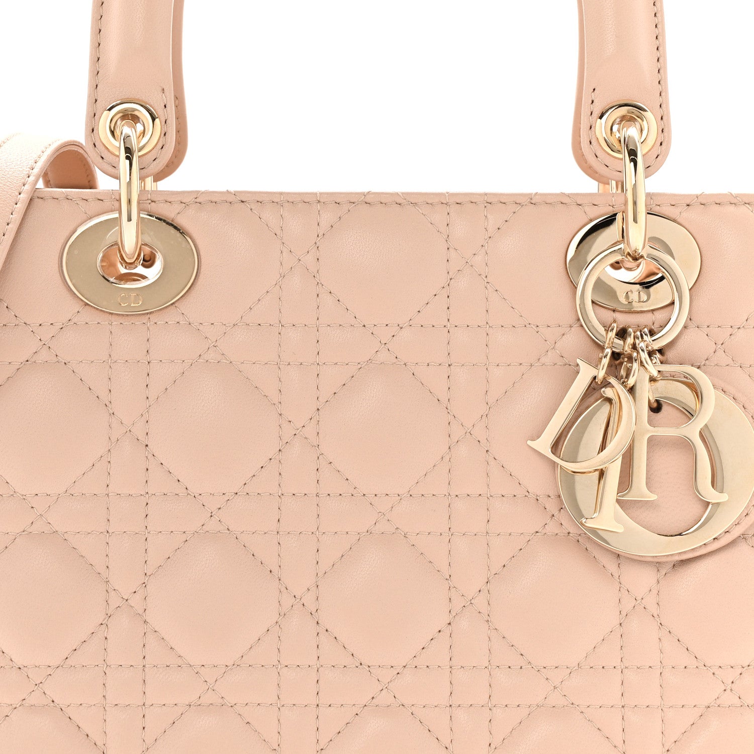 Christian Dior Lambskin Cannage Medium Lady Dior Light Pink 8 of 13