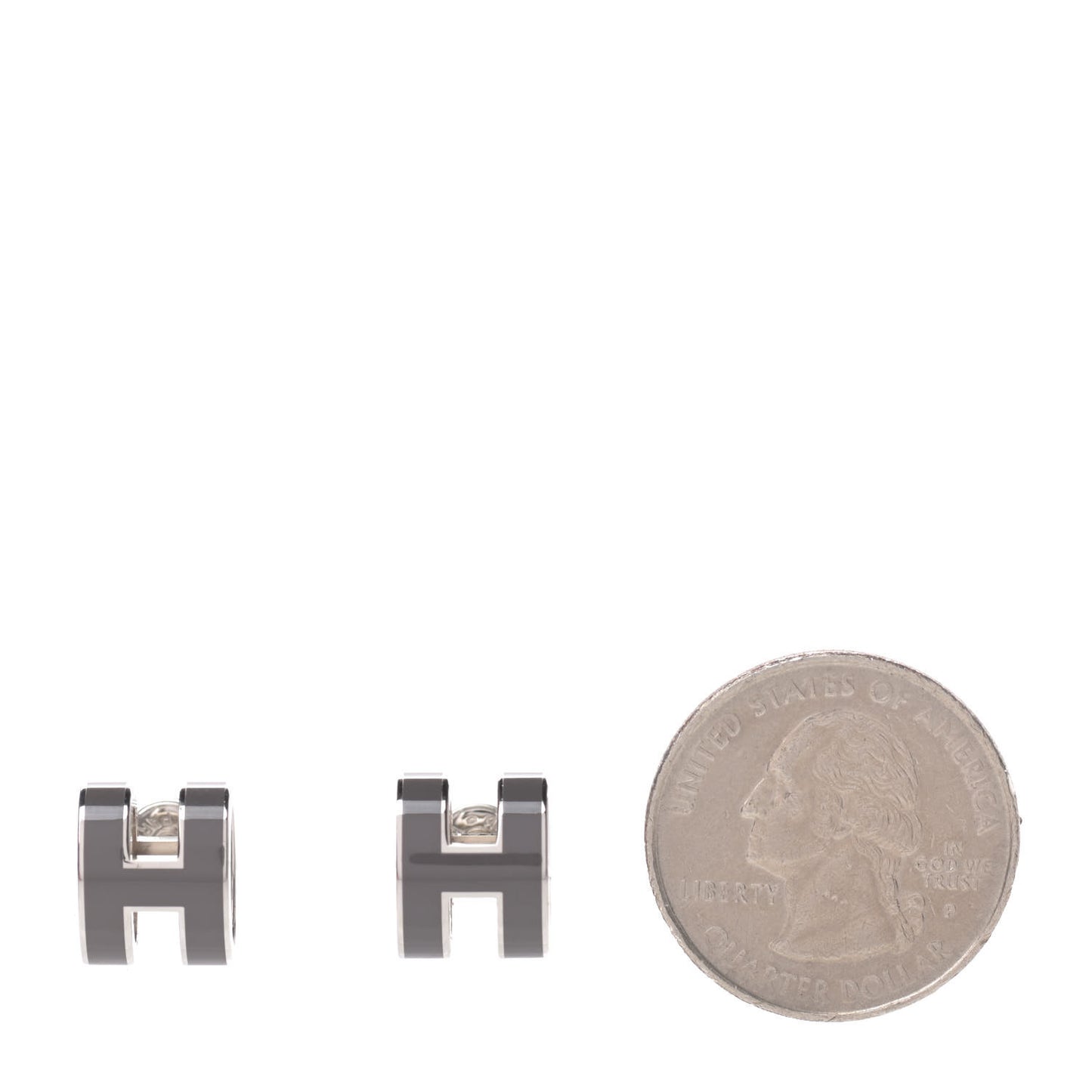 Silver Lacquered Pop H Earrings Etain
