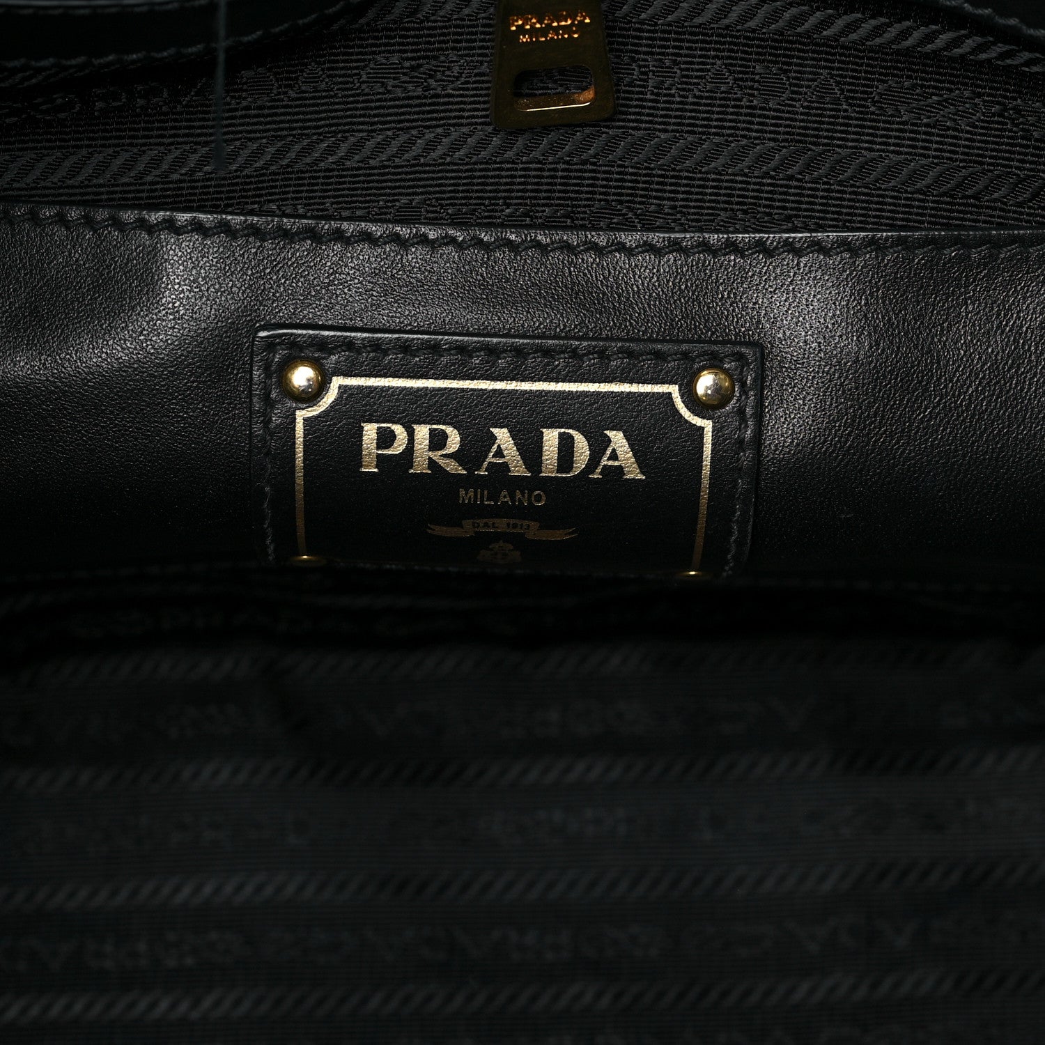 Prada City Calf Front Pocket Tote Black 5 of 7