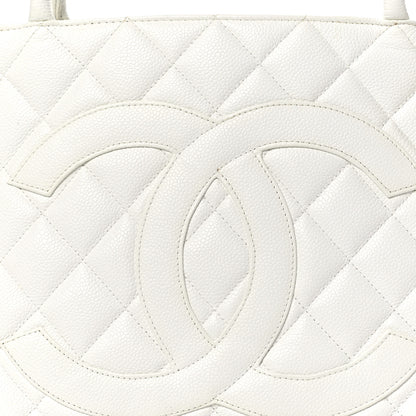 Chanel Caviar Quilted Medallion Tote White 9 of 11