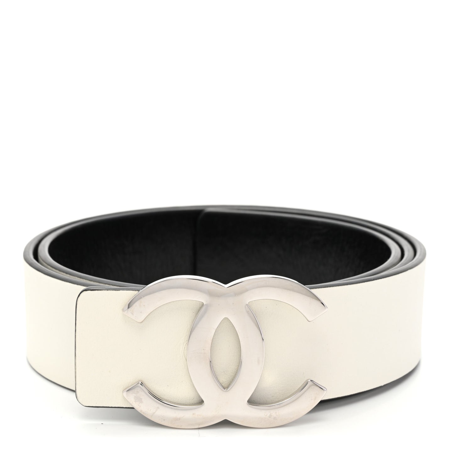 Patent Calfskin CC Reversible Belt 85 34 Black White