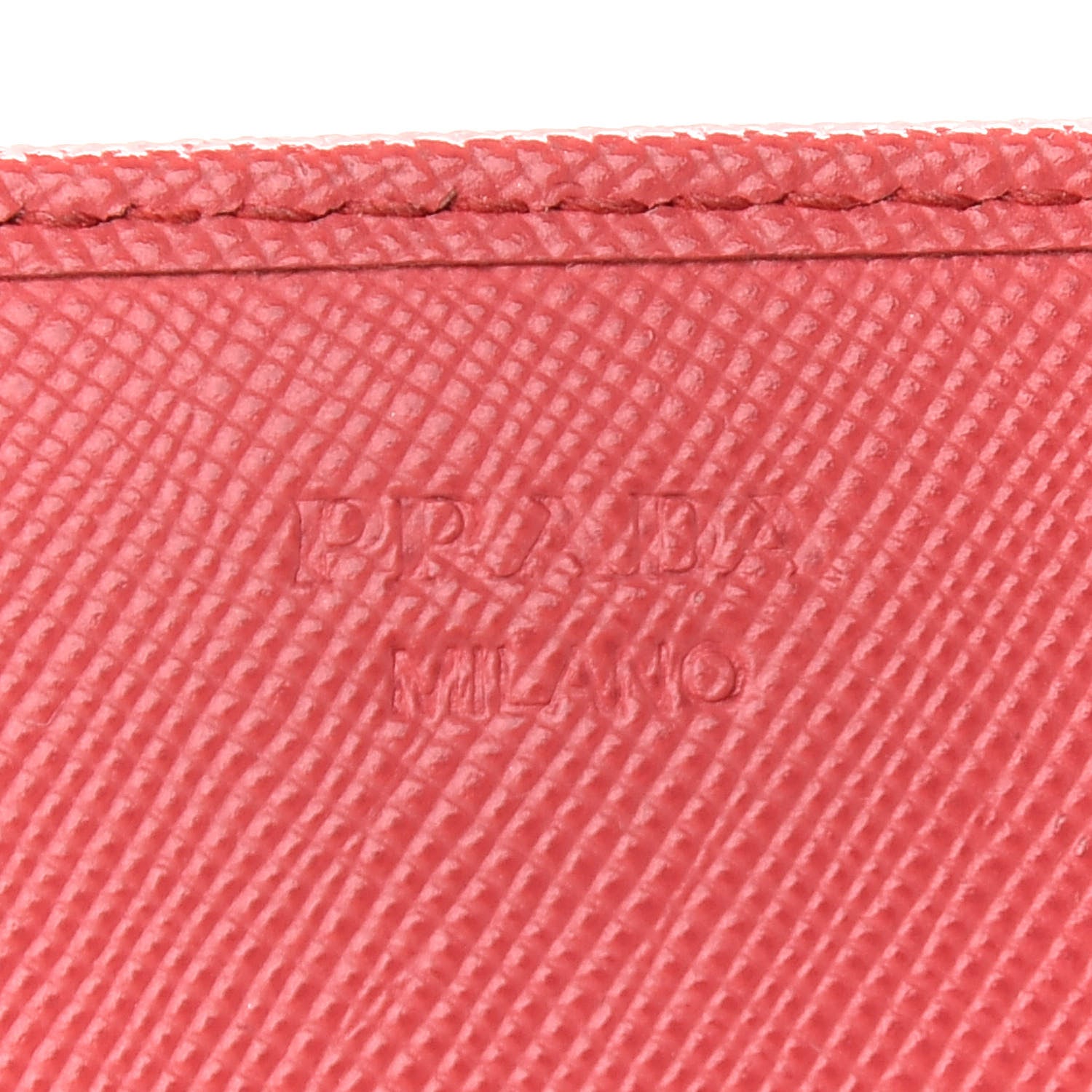 Prada Saffiano Metal Oro Chain Wallet Fragola 6 of 9