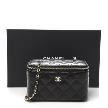 Chanel Lambskin Quilted Small Vanity Case With Chain Black 11 of 11