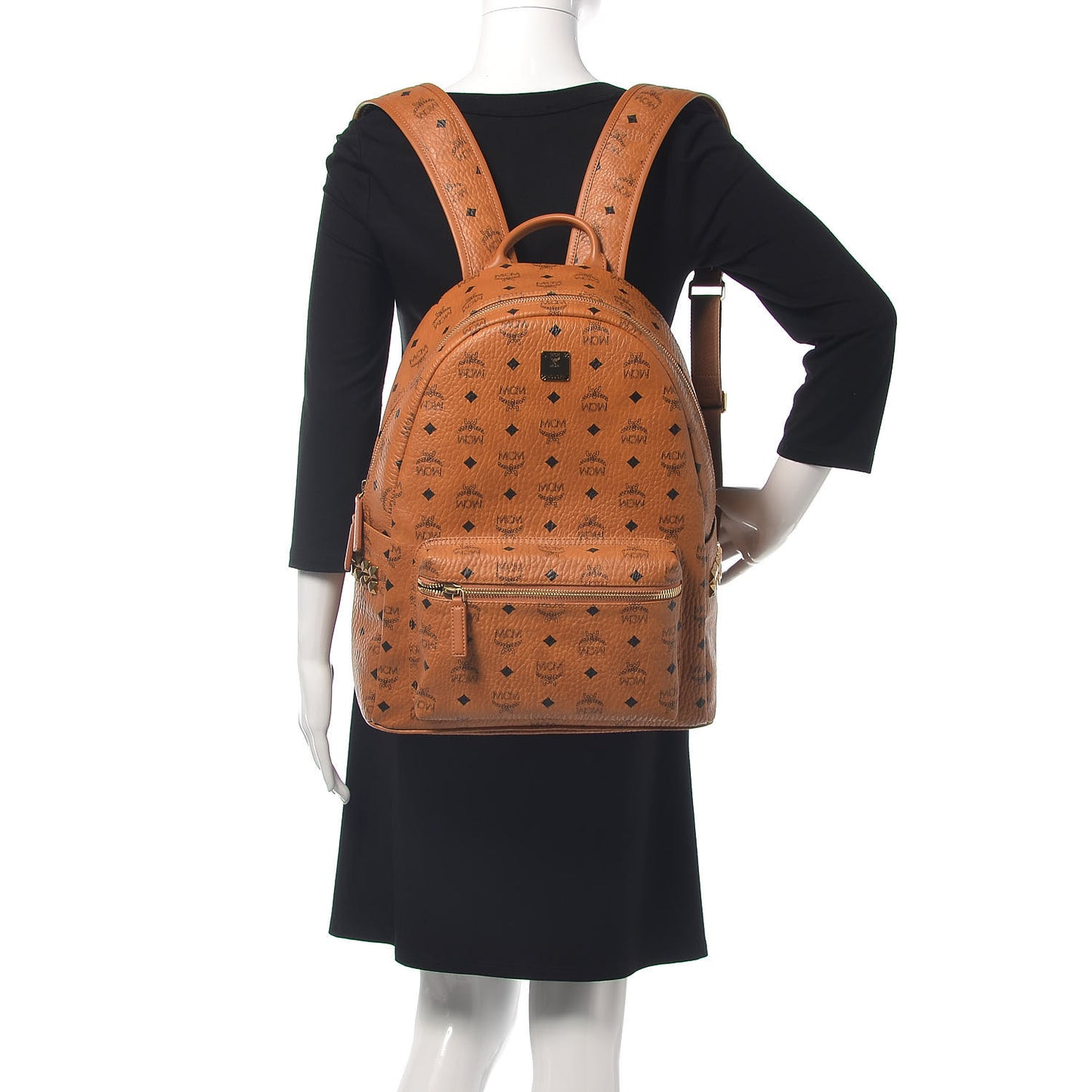 Visetos Medium Side Studs Stark Backpack Cognac