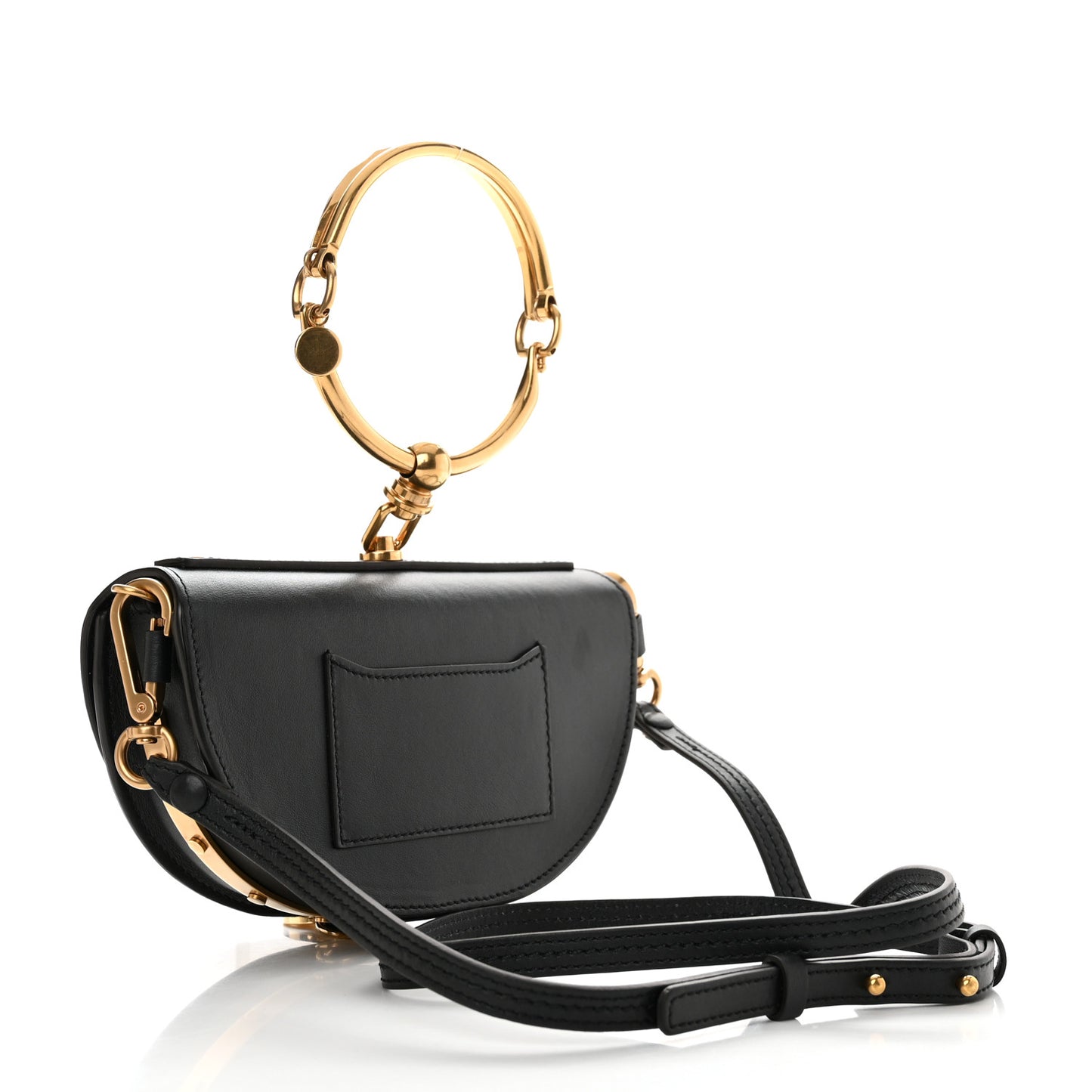 Calfskin Small Nile Bracelet Minaudiere Bag Black