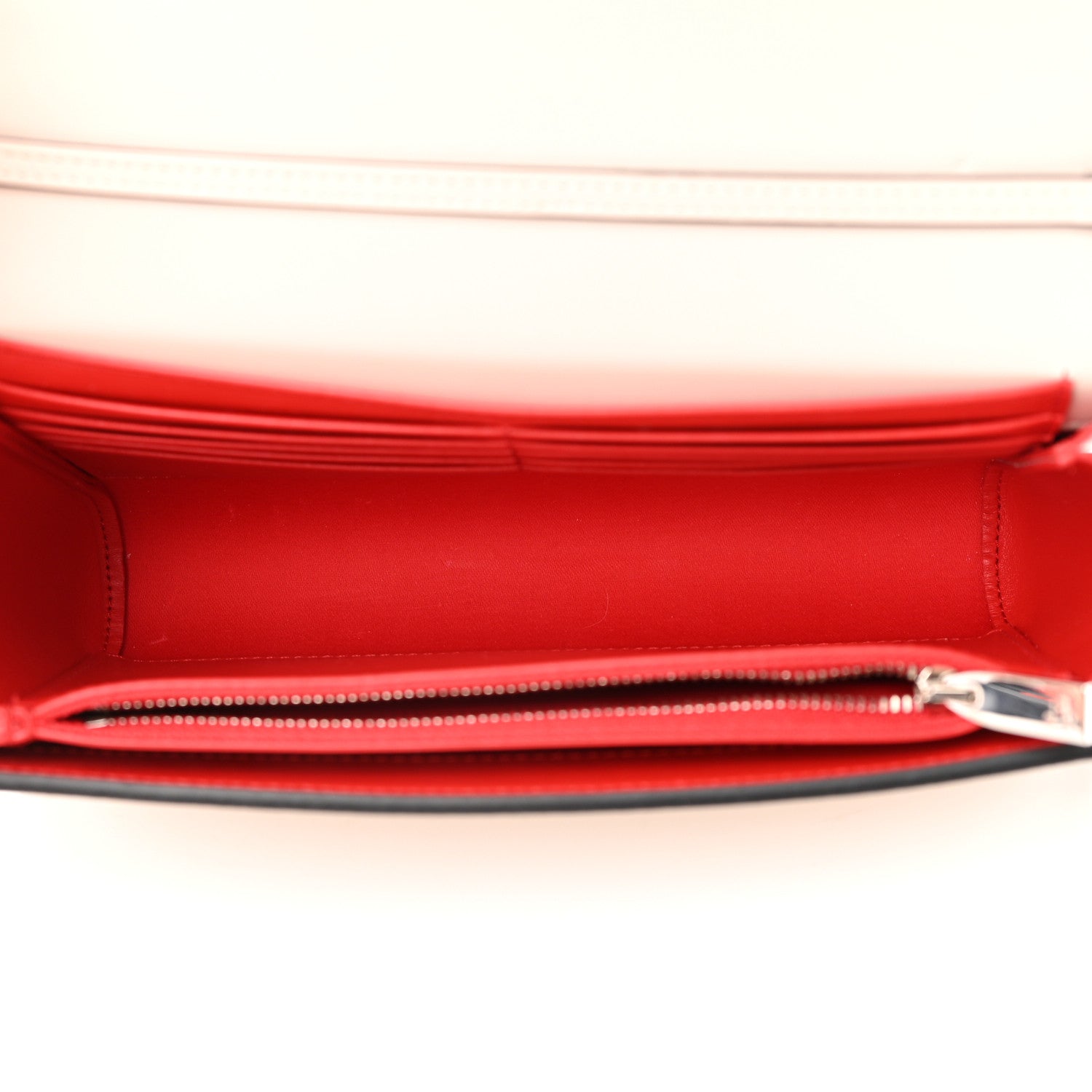 Christian Louboutin Grained Calfskin Spikes Loubinthesky Paloma Clutch Leche 6 of 15