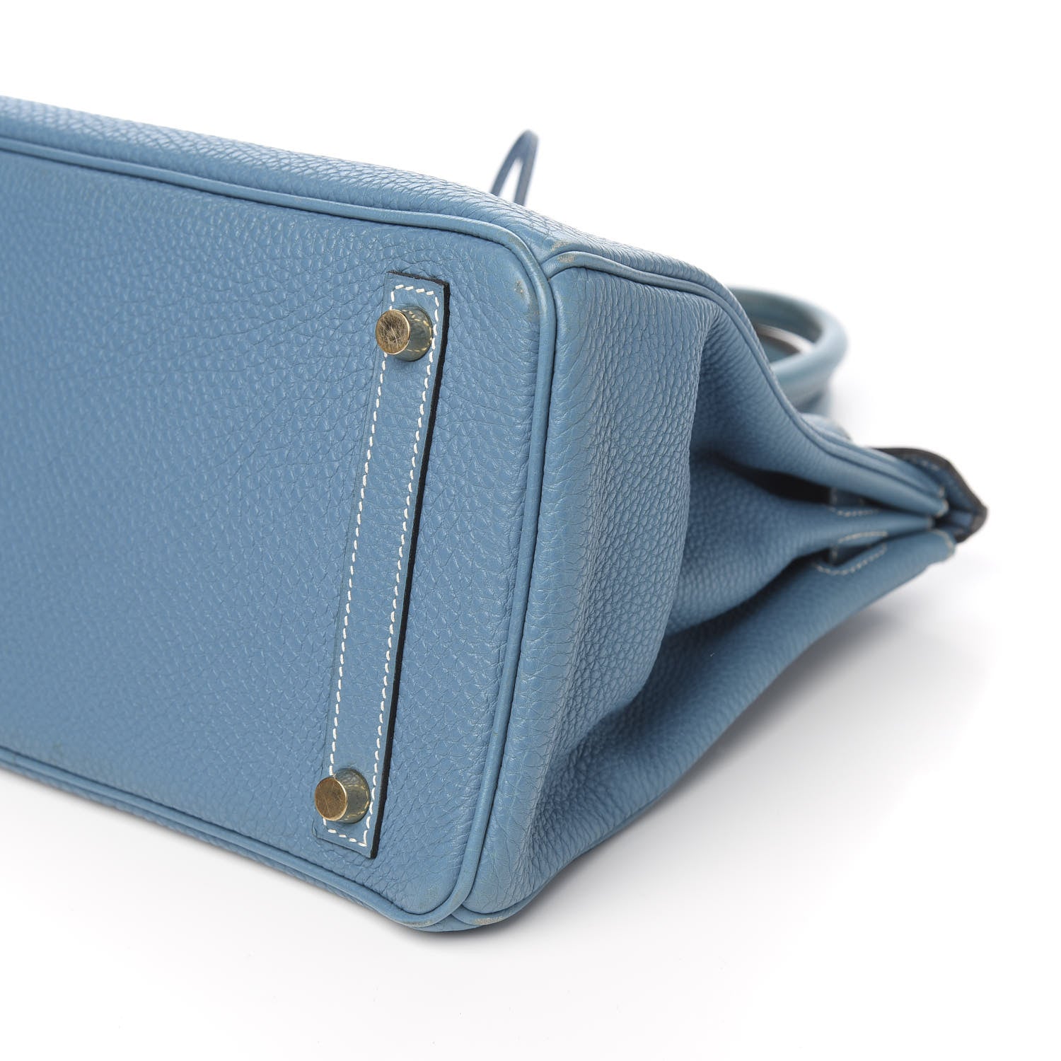 Hermes Taurillon Clemence Birkin 30 Blue Jean 8 of 10