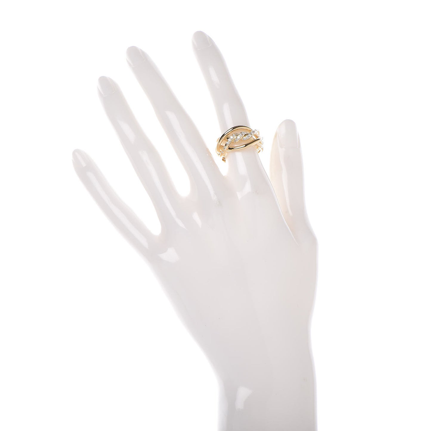 18K Yellow Gold Diamond 11.5mm Continuance Ring 53 6.5