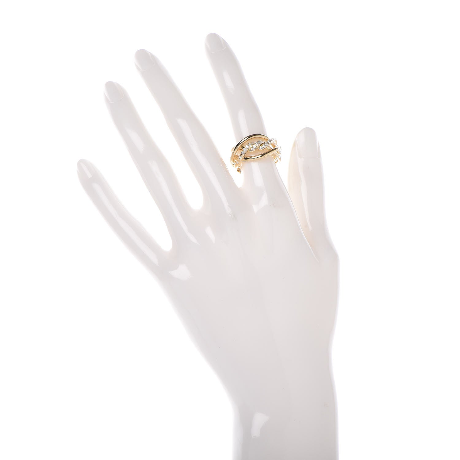 David Yurman 18K Yellow Gold Diamond 11.5mm Continuance Ring 53 6.5 2 of 5