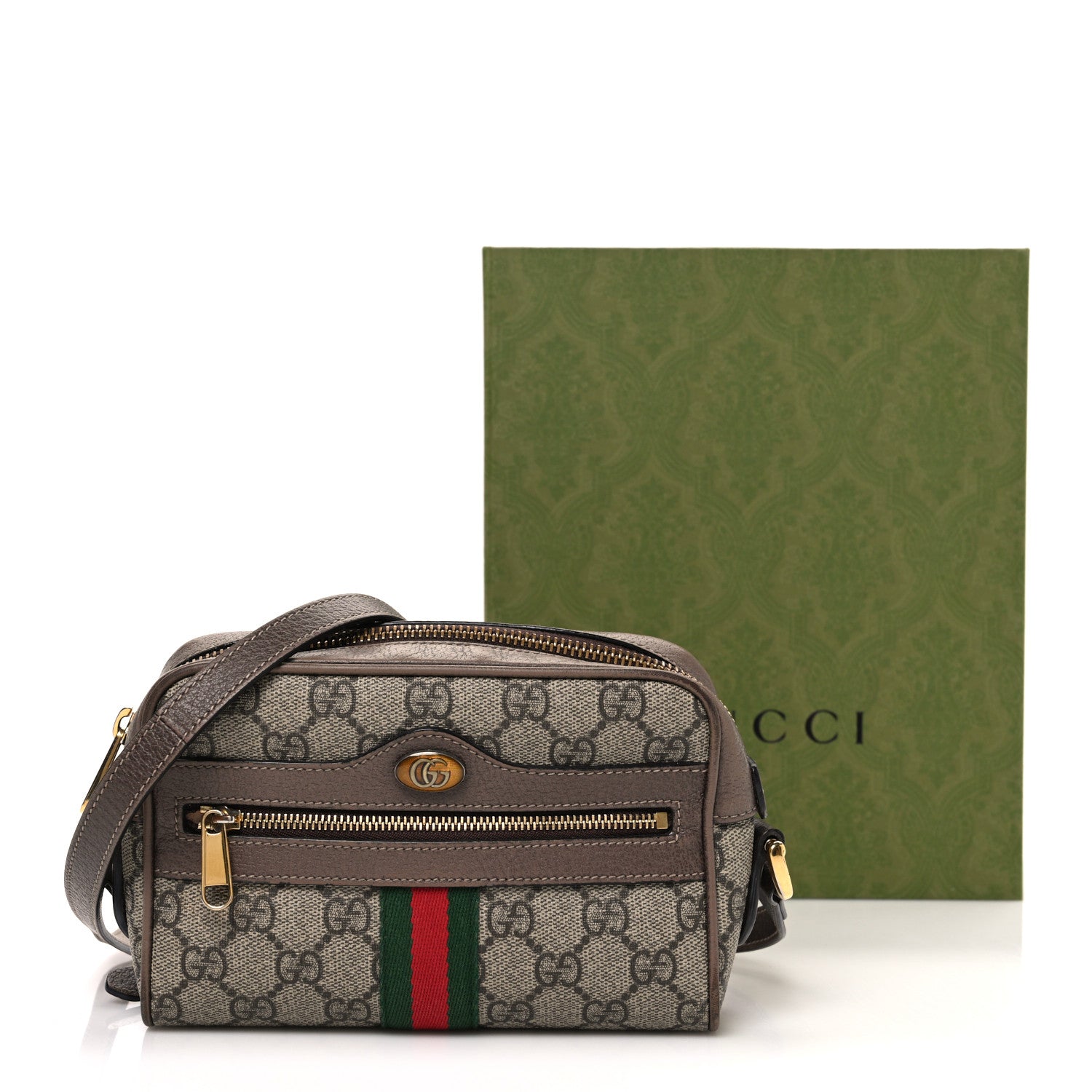 Gucci GG Supreme Monogram Web Mini Ophidia Shoulder Bag Brown 10 of 10