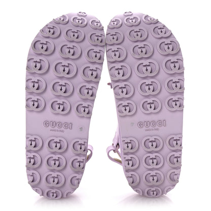 Gucci Soft Rubber Horsebit Touch Womens Strapped Sandals 37 Talc Pink 6 of 10