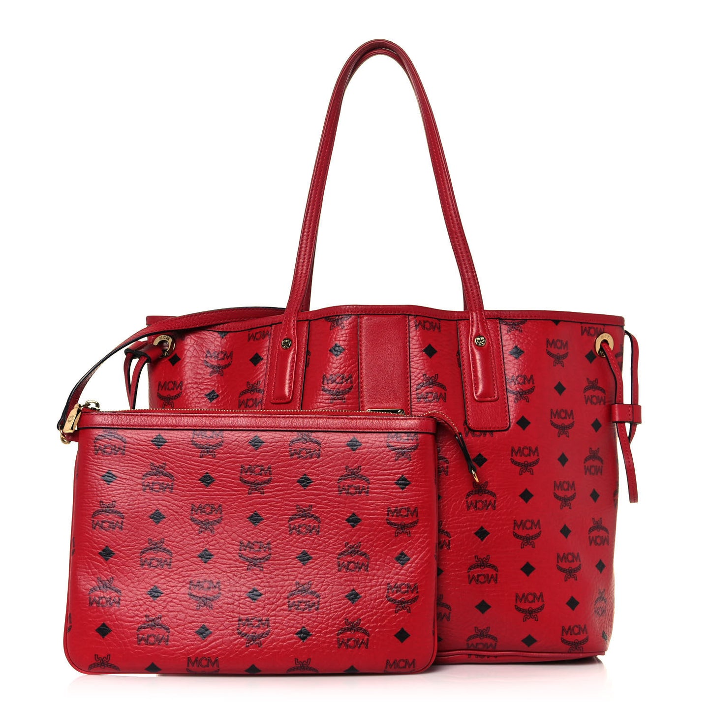 Visetos Medium Liz Reversible Shopper Tote Ruby Red