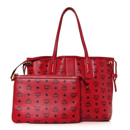 MCM Visetos Medium Liz Reversible Shopper Tote Ruby Red 1 of 19