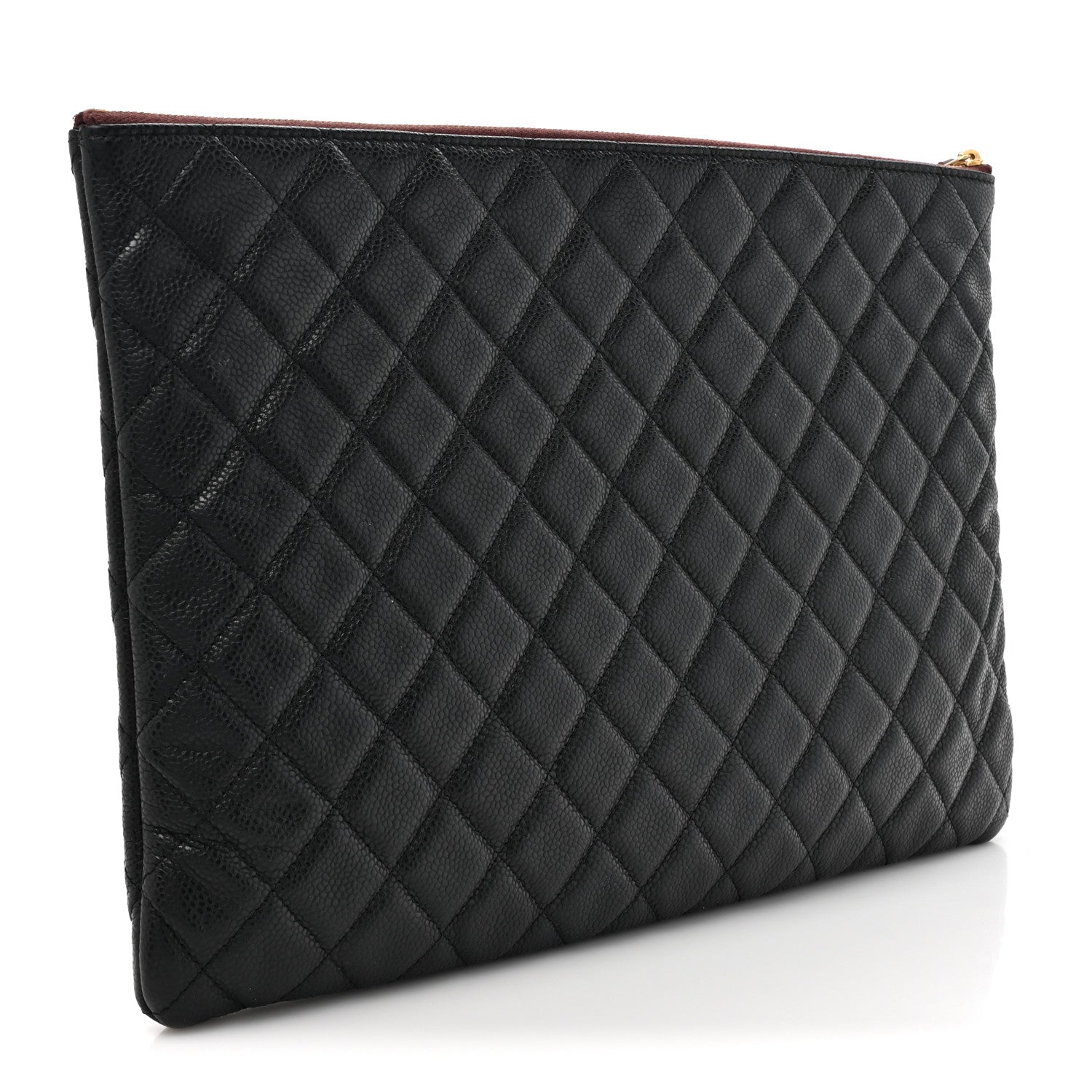Chanel Caviar Quilted Large Cosmetic Case Black 3 of 9