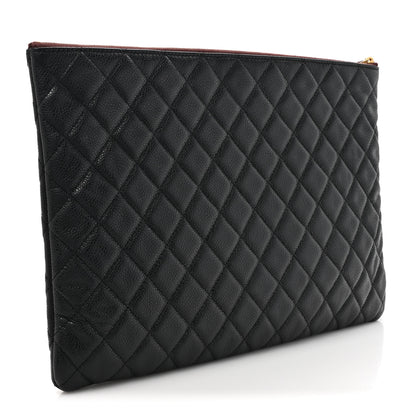 Chanel Caviar Quilted Large Cosmetic Case Black 3 of 9