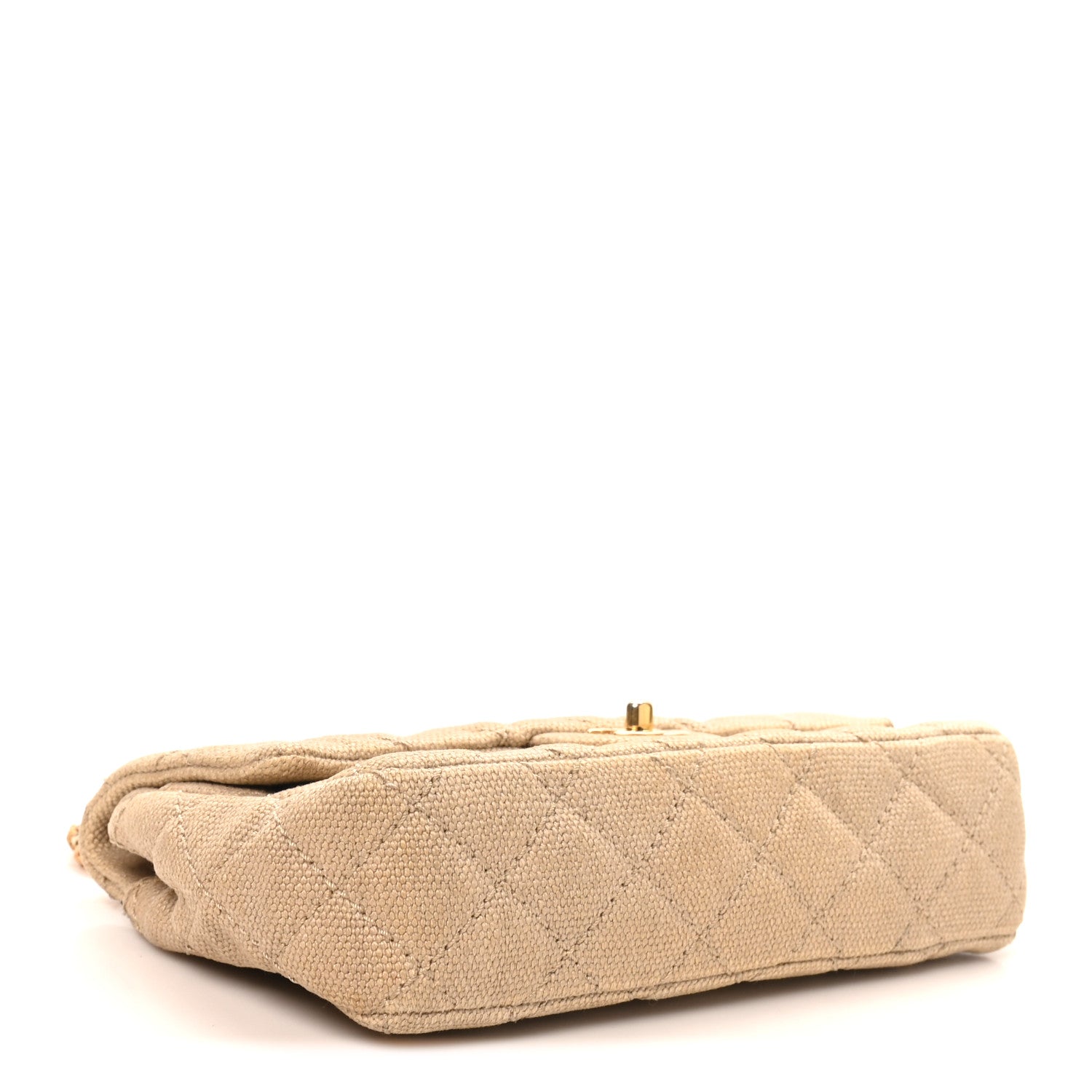 Chanel Jersey Quilted Small Single Flap Beige 4 of 10