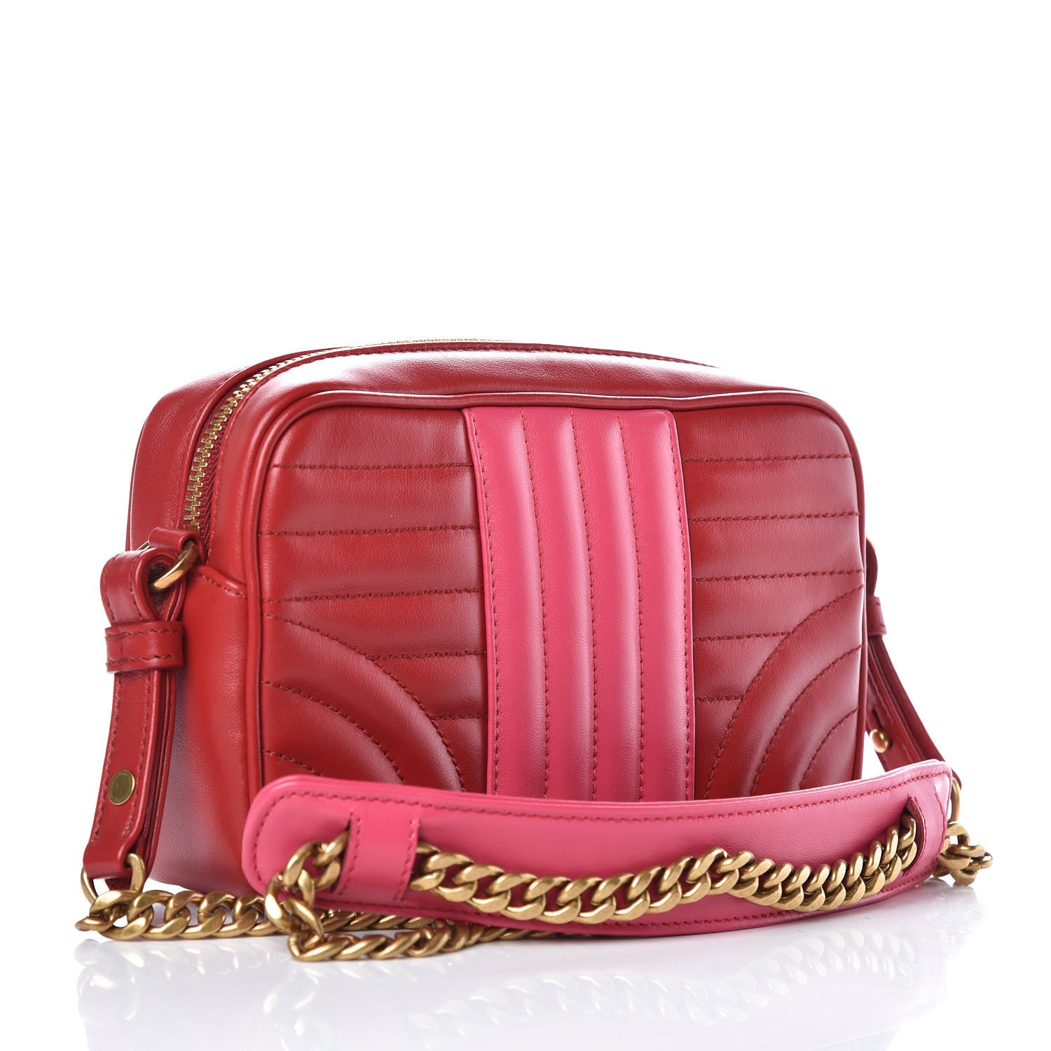 Prada Soft Calfskin Diagramme Crossbody Bag Fuoco Magenta 3 of 8