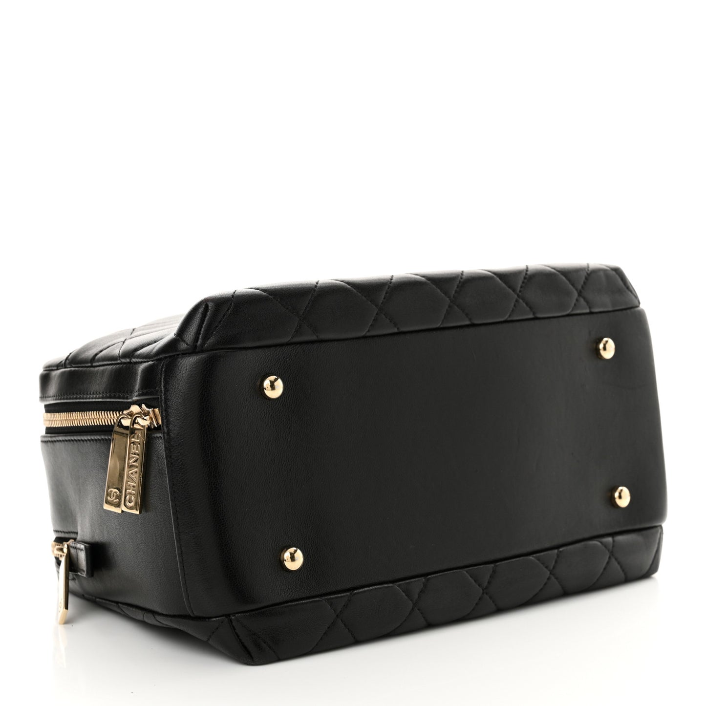 Lambskin Quilted Medium Trendy CC Bowling Bag Black