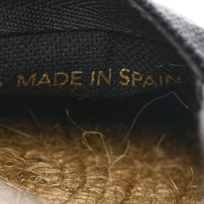 Saint Laurent Canvas Nappa Elba Light Logo Embroidered Espadrilles 37 Black 9 of 13