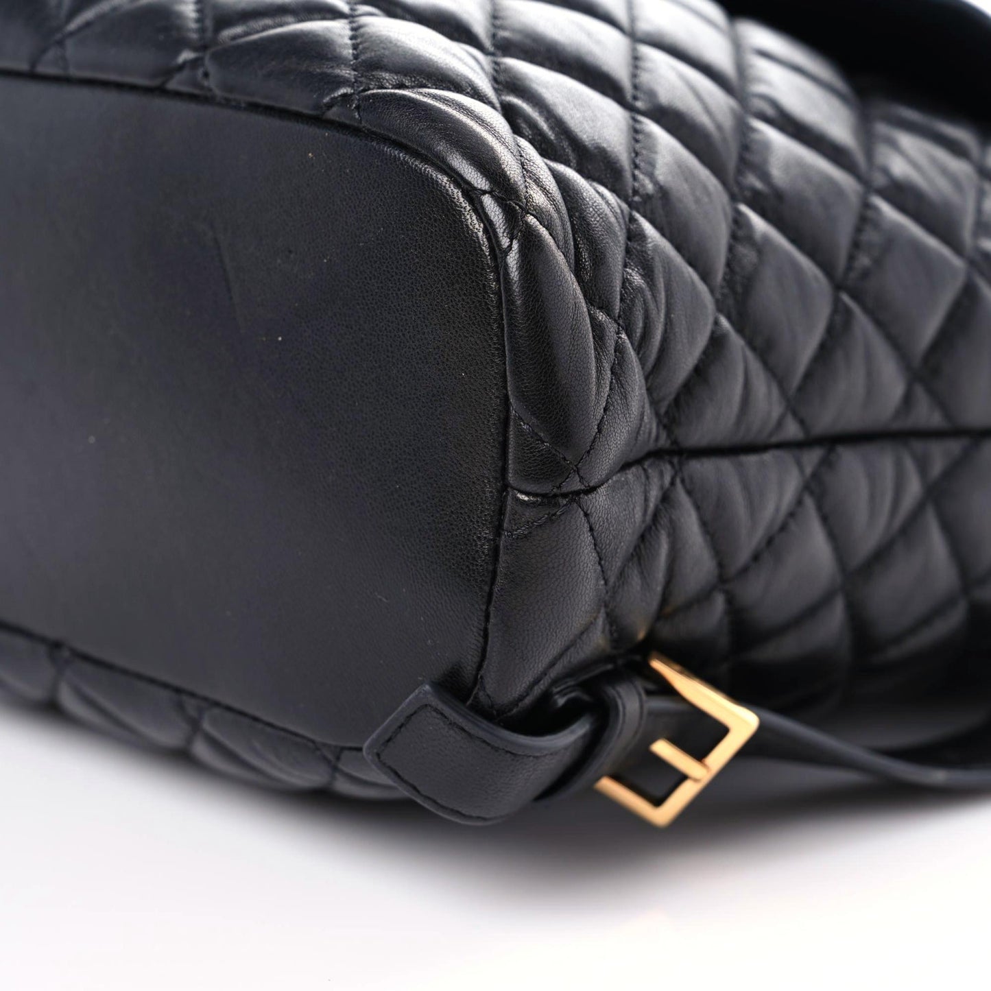 Calfskin Quilted Medusa Backpack Black