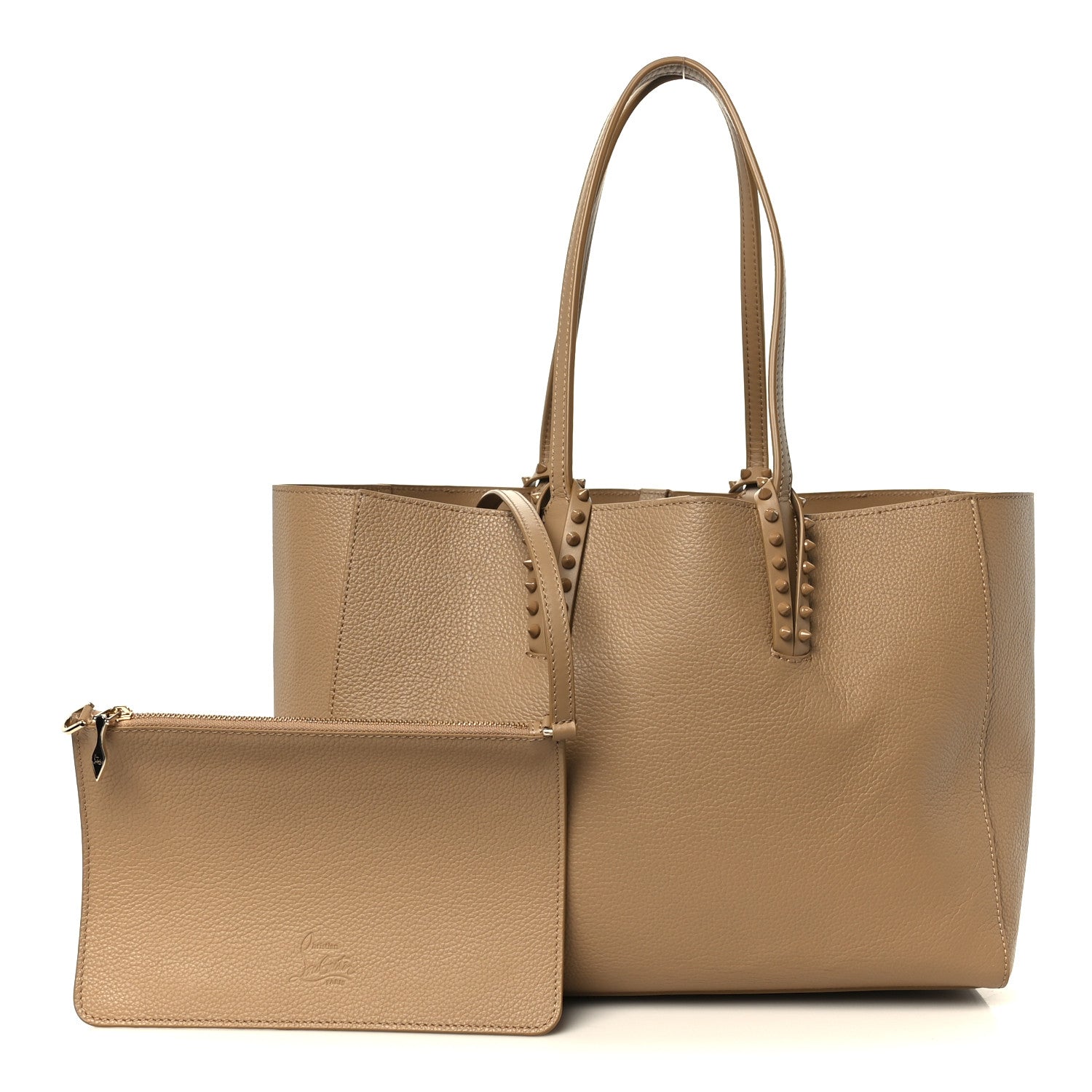 Christian Louboutin Grained Calfskin Small Cabata Soft Tote Lionne 3 of 12