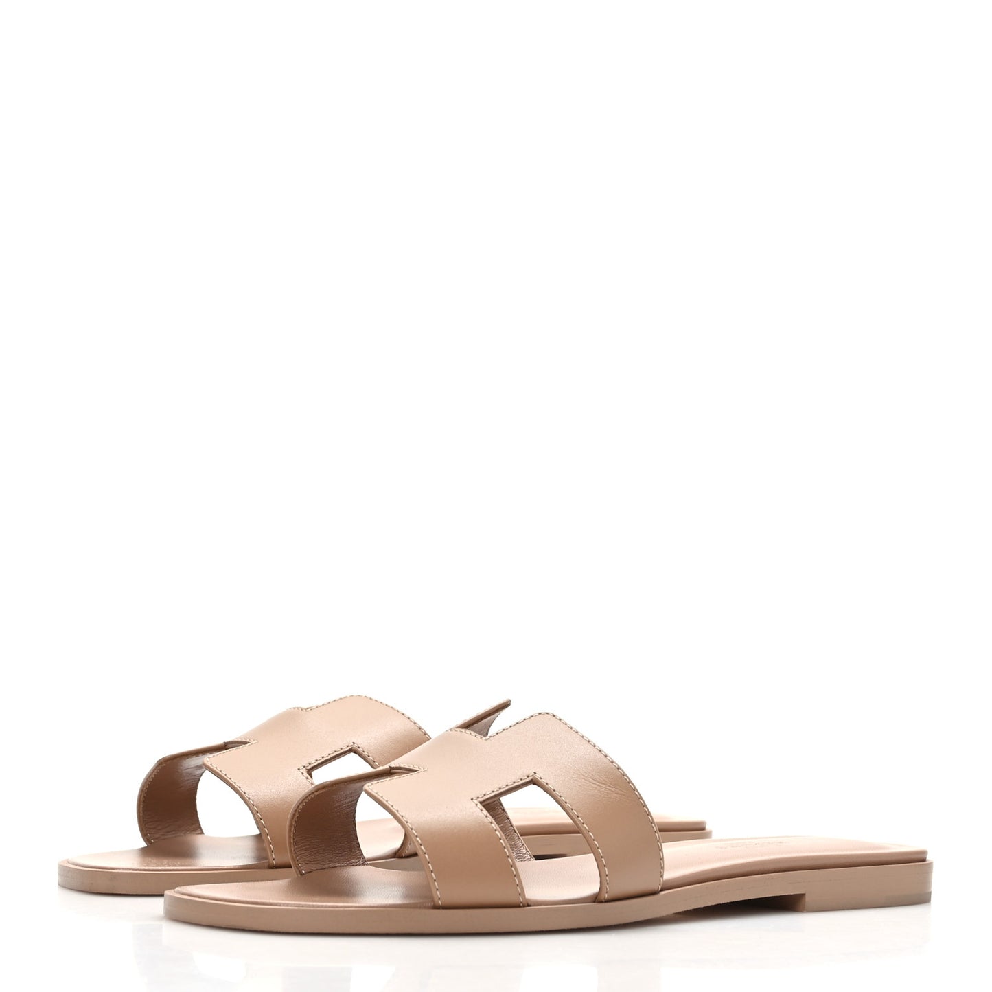 Box Calfskin Oran Sandals 37.5 Bois De Santal