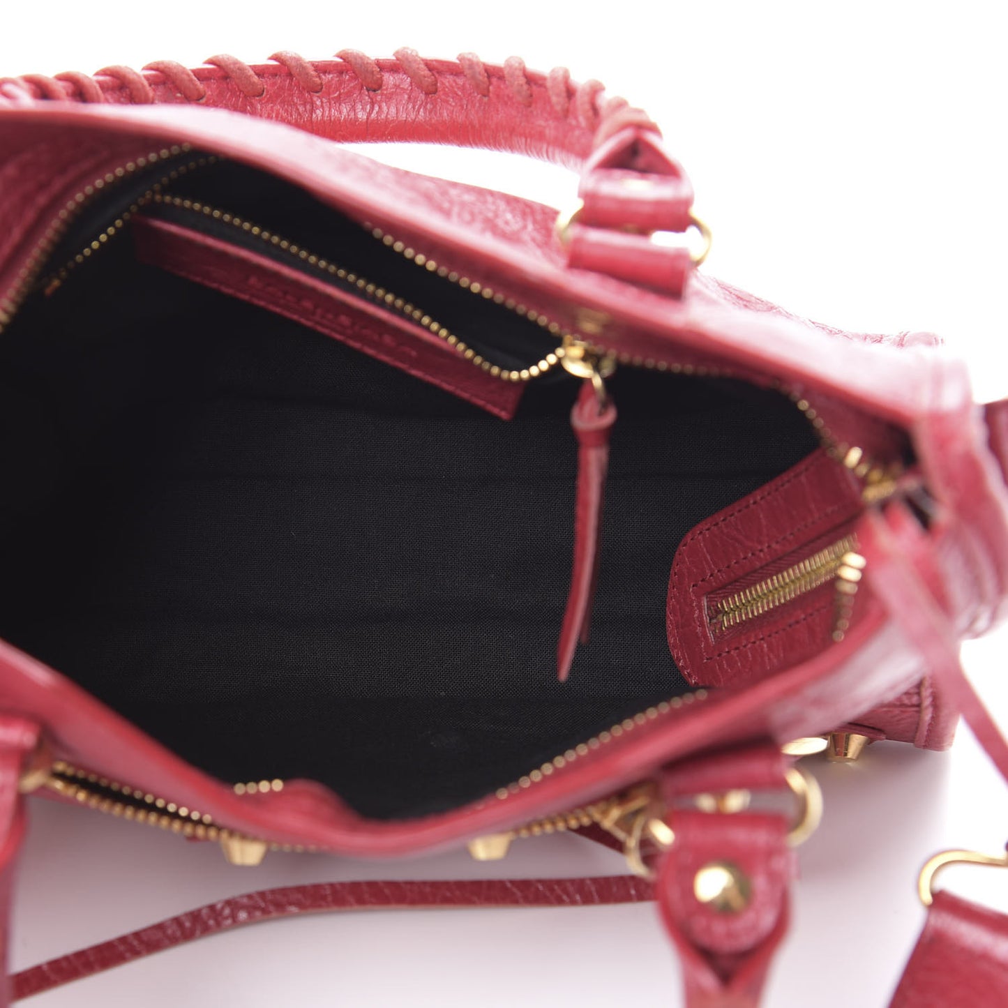 Agneau Classic Gold Hardware Mini City Rouge Sapphire