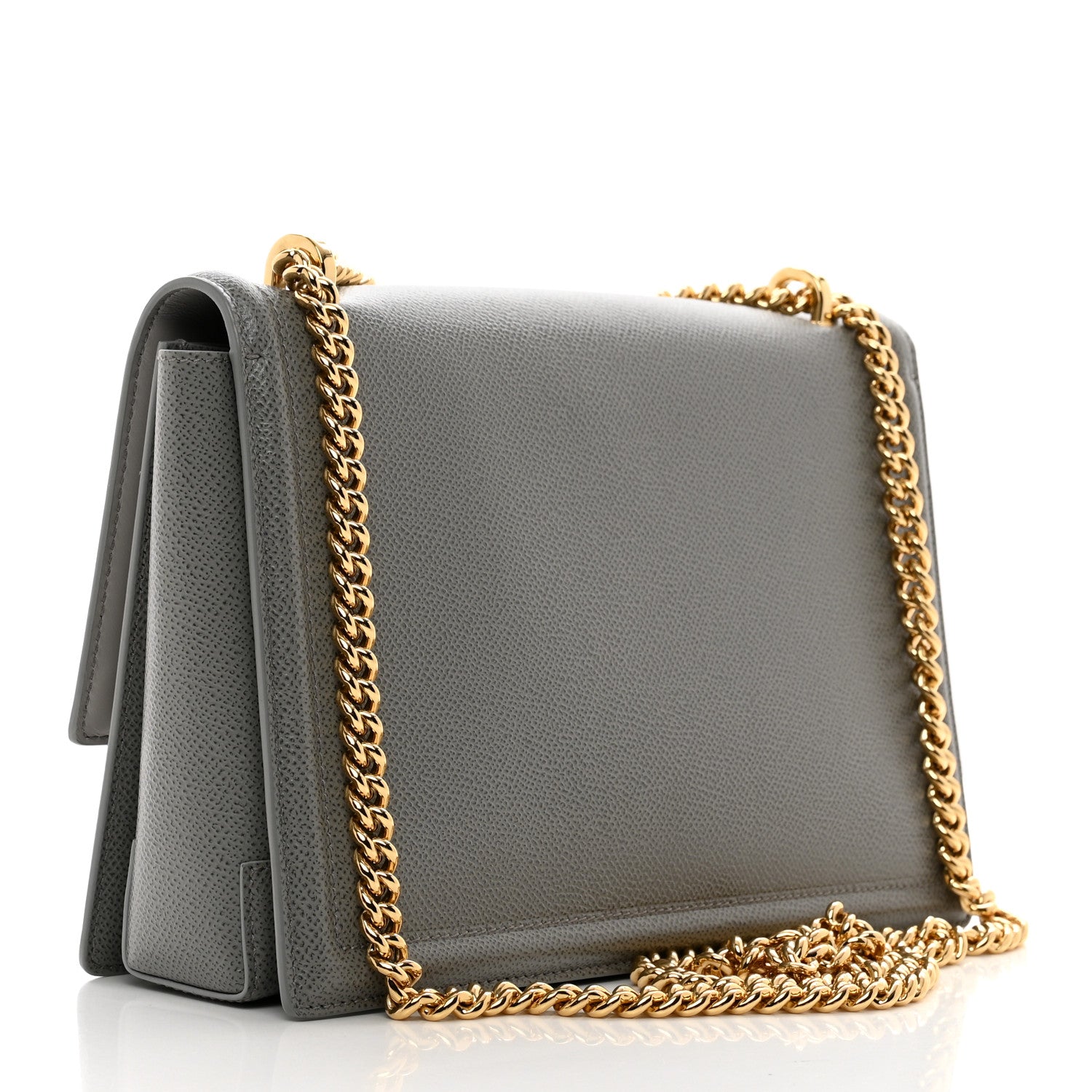 Salvatore Ferragamo Printed Calfskin Ginny Shoulder Bag Grey 3 of 9