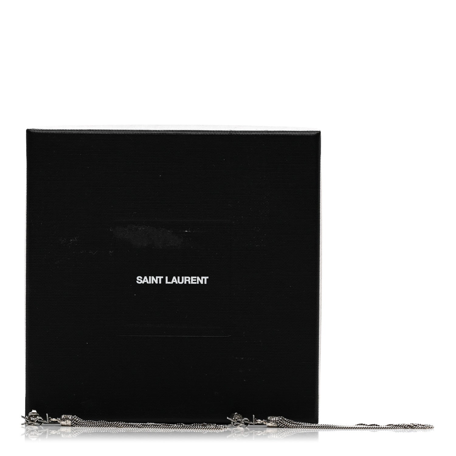 Saint Laurent Metal Monogram Loulou Tassel Earrings Silver 4 of 4