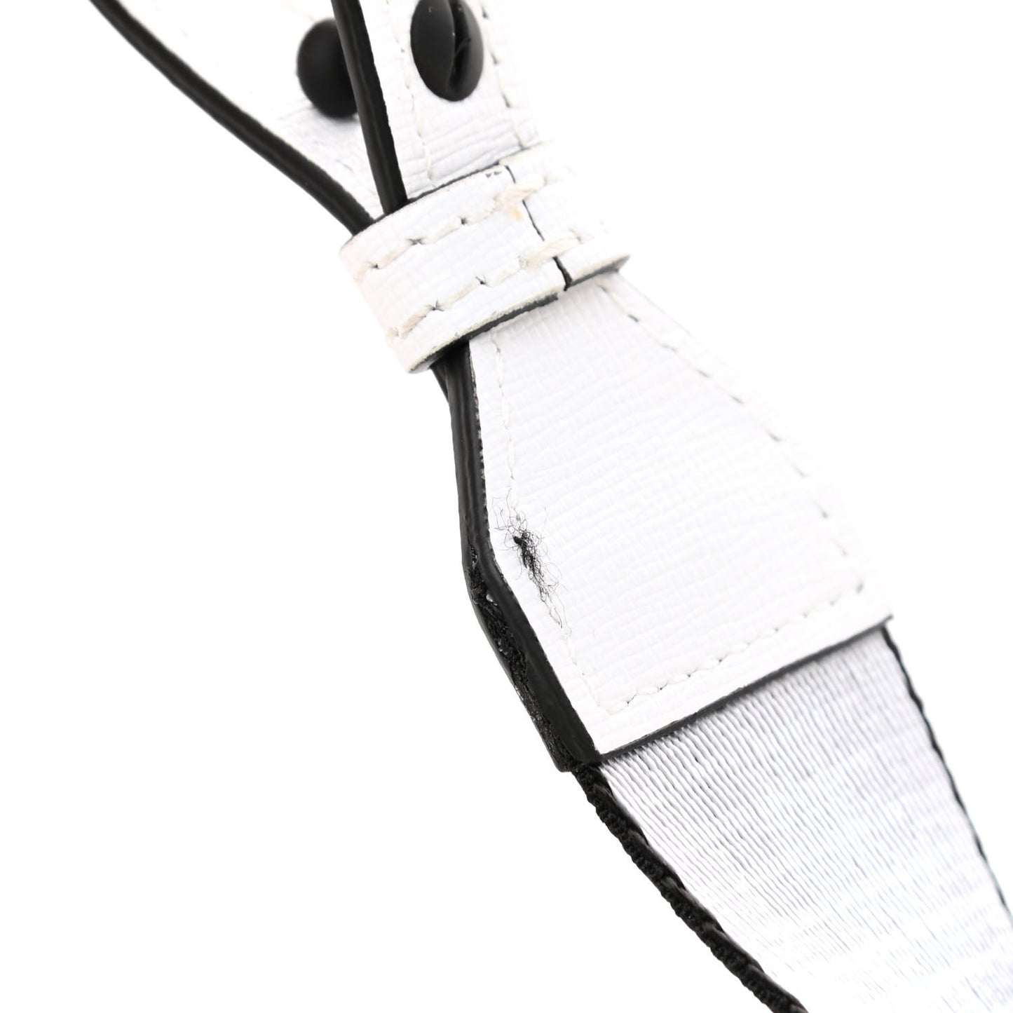 Saffiano Striped Diag Binder Flap Bag White Black