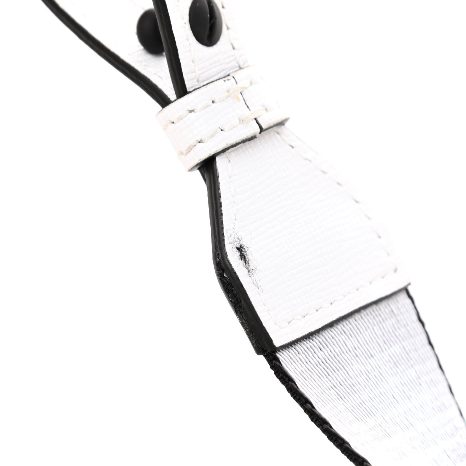 Off-White Saffiano Striped Diag Binder Flap Bag White Black 11 of 11