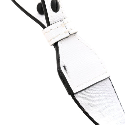 Off-White Saffiano Striped Diag Binder Flap Bag White Black 11 of 11